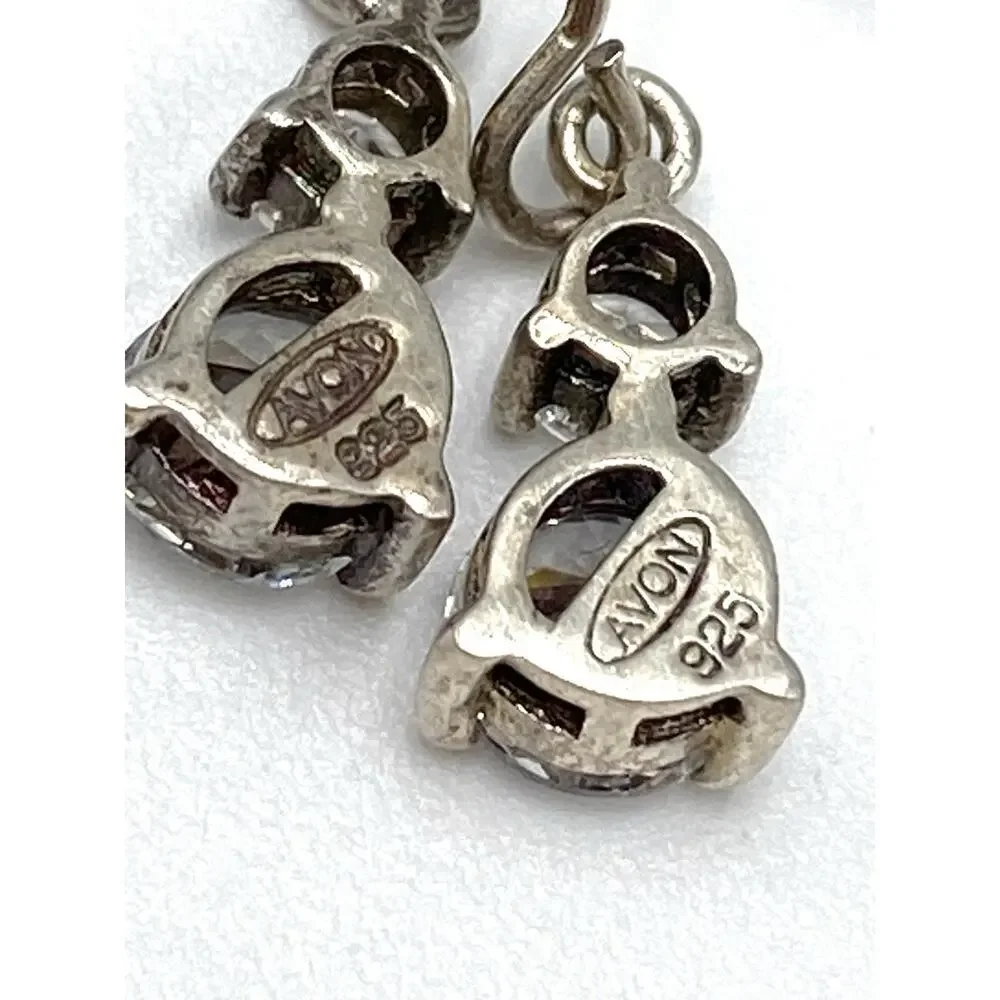 Avon 925 Sterling Silver Earrings Dangles Drops Bling Marked